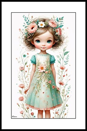 Papatyalı Kız Digital Art ( ÇERÇEVESİZ - ÇERÇEVE YOKTUR ) ( ULTRA HD ) FOLYO AFİŞ - POSTER