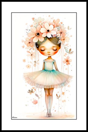 Minik Balerin Kız Digital Art ( ÇERÇEVESİZ - ÇERÇEVE YOKTUR ) ( ULTRA HD ) FOLYO AFİŞ - POSTER
