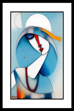 Soyut Düşünen Kadın Digital Art ( ÇERÇEVESİZ - ÇERÇEVE YOKTUR ) ( ULTRA HD ) FOLYO AFİŞ - POSTER