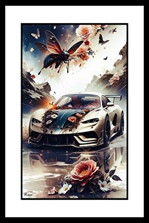 Yarış Arabası ve Rüya Digital Art ( ÇERÇEVESİZ - ÇERÇEVE YOKTUR ) ( ULTRA HD ) FOLYO AFİŞ - POSTER