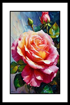 Açmış Gül Digital Art ( ÇERÇEVESİZ - ÇERÇEVE YOKTUR ) ( ULTRA HD ) FOLYO AFİŞ - POSTER