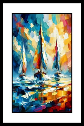Yelken Yarışı Digital Art ( ÇERÇEVESİZ - ÇERÇEVE YOKTUR ) ( ULTRA HD ) FOLYO AFİŞ - POSTER