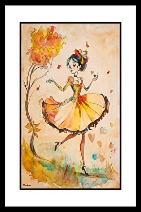 Dans Eden Kız Digital Art ( ÇERÇEVESİZ - ÇERÇEVE YOKTUR ) ( ULTRA HD ) FOLYO AFİŞ - POSTER