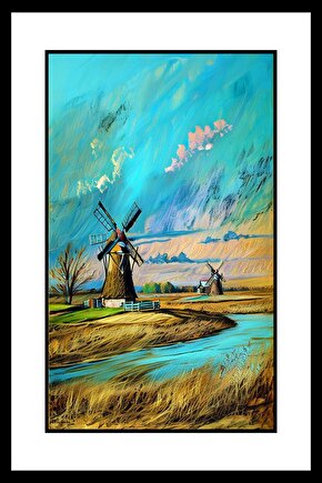 Yeldeğirmenleri Digital Art ( ÇERÇEVESİZ - ÇERÇEVE YOKTUR ) ( ULTRA HD ) FOLYO AFİŞ - POSTER