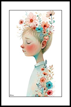 Tatlı Minik Çocuk Digital Art ( ÇERÇEVESİZ - ÇERÇEVE YOKTUR ) ( ULTRA HD ) FOLYO AFİŞ - POSTER