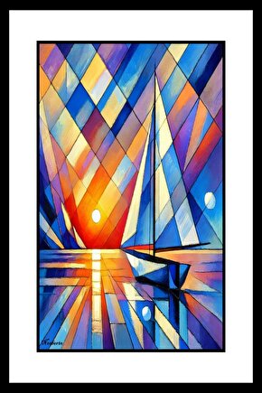 Yelkenli ve Sessizlik Digital Art ( ÇERÇEVESİZ - ÇERÇEVE YOKTUR ) ( ULTRA HD ) FOLYO AFİŞ - POSTER