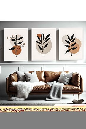 Matisse - Boho - Art Deco - Soyut - Doğa ( 3 lü Çerçevesiz ) Poster - Afiş - Tablo KR2C00068