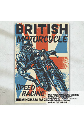 spor motor yarışı ev dekorasyon tablo retro ahşap poster