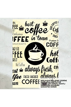 vintage kahve desenleri ev mutfak kafe dekorasyon tablo retro ahşap poster