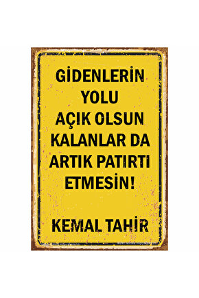 gidenlerin yolu açık olsun kemal tahir edebiyat sözleri tablo retro ahşap poster