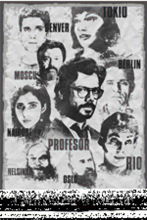 La Casa De Papel Tüm Kadro Retro Ahşap Poster