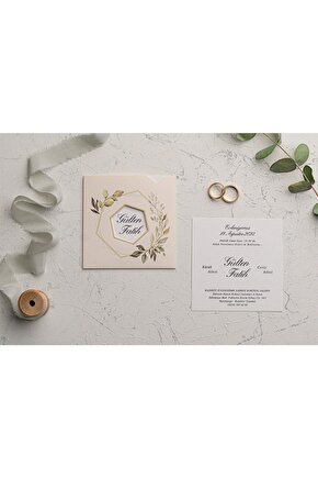 Düğün,nikah,nişan Davetiyesi 9166 ( 100 Adet ) (BASKISIZDIR)