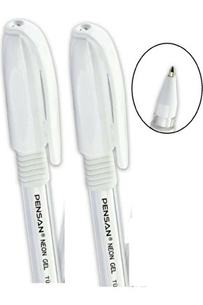 Beyaz Jel Kalem Neon Beyaz Tükenmez Kalem 1.0 mm - 1 Adet