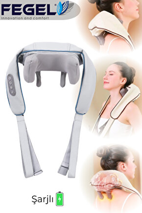 FG-687 3D Ovmalı Isıtmalı Boyun Askılı Masaj Yastığı