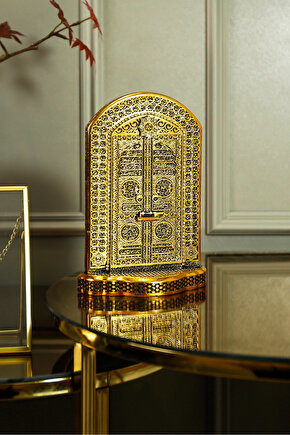 Lüks Islami Hediyelik Dini Biblolar Dekoratif Obje Süs Model Kabe Kapısı Ayetel Kürsi Figür