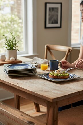 Livelli Rhea 25 cm Porselen Kare Servis Tabağı 6 Adet