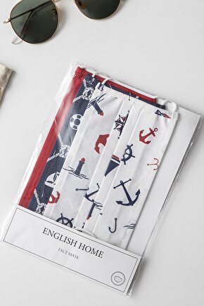 Marine Pamuk Maske 9,5x18 Cm Gri-yeşil