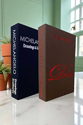 2’li Kumaş Kaplı Kitap Görünümlü Dekoratif Kutu | Hediye & Takı Kutusu