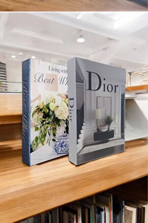 Dekoratif Kitap Görünümlü Kutu 2li Set Decorative Book Looking Box
