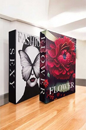Dekoratif Kitap Görünümlü Kutu 2li Set Decorative Book Looking Box