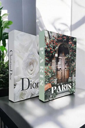 Dekoratif Kitap Görünümlü Kutu 2li Set Decorative Book Looking Box