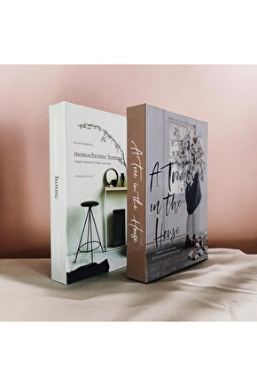 Dekoratif Kitap Görünümlü Kutu 2li Set Decorative Book Looking Box