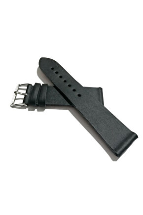 & Her Saate Uyumlu greyzi  Deri Saat Kordonu 24 mm  (93) siyah