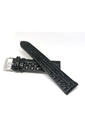 Her Saate Uygun  Hasır Görünümlü saat  kordonu 20 mm Siyah