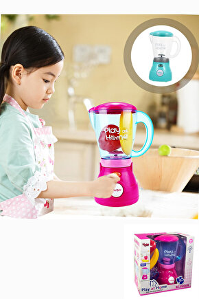 Pembe Blender Oyuncak Işıklı Aksesuarlı Gerçekçi Hareketli Blender Evcilik Aktivite Oyunu