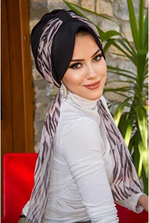 Siyah Zebra Desenli Şapka Bone