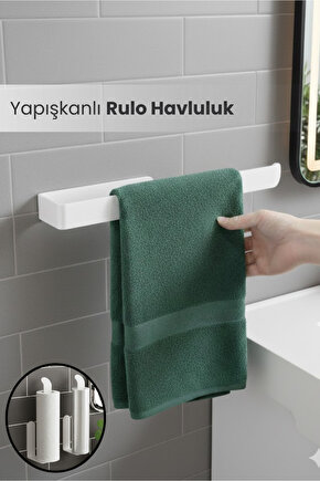 Yapışkanlı Duvar Tipi Metal Havluluk – Modern Kağıt Havlu Tutucu - Havlu Askısı
