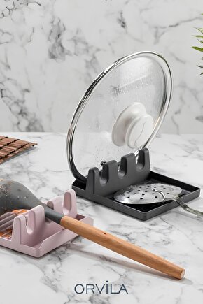 Tencere Kapak Tutucu ve Kepçe Altlığı - Kaşıklık