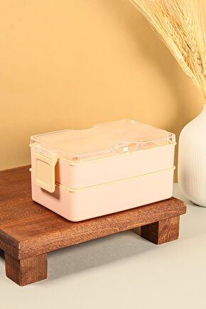 2 Katlı Sızdırmaz Soft Beslenme Saklama Kabı - Mikrodalgaya Uygun Öğle Yemeği Kabı