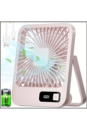 MASAÜSTÜ ŞARJLI FAN 5 HIZ KADEMELİ ULTRA İNCE LED GÖSTERGELİ VANTİLATÖR SERİNLETİCİ MİNİ KLİMA