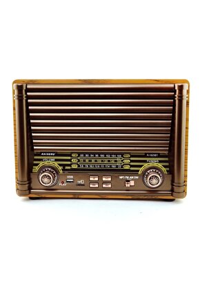 Büyük Boy Nostaljik Radyo Bluetooth Sd Kart Usb Girişli Kablosuz Hoparlör