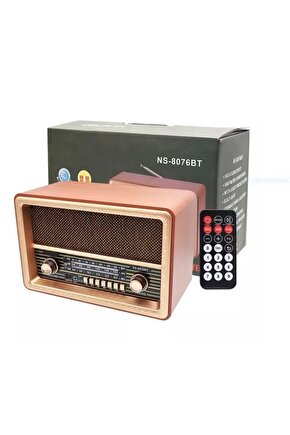 Kablosuz Nostaljik Radyo Bluetooth Hoparlör Fm Radio Sd Kart Usb Girişli Şarjlı Speaker