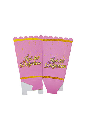 İyi Ki Doğdun Pembe Mısır Kutusu (İyi Ki Doğdun Pembe Popcorn) 8li