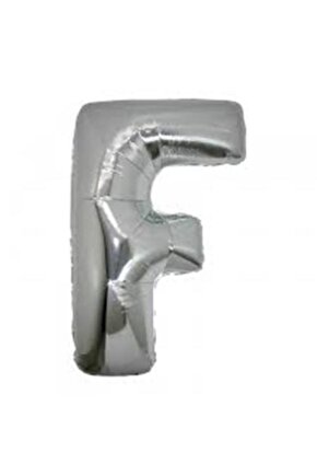 100cm F Harfi Folyo Balon Gümüş 40 Inc Helyum Gazına Uygun