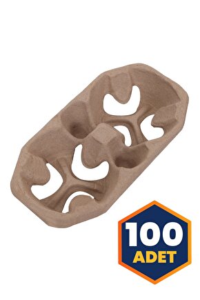 Karton Viyol Bardak Taşıyıcı Natürel 2 li - 100 adet