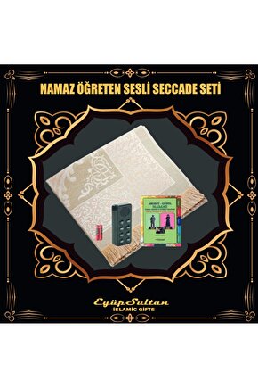 NAMAZ KILMAYI ÖĞRETEN SESLİ SECCADE (SİYAH NAMAZ ÖĞRETEN CİHAZ NAMAZ HOCASI KİTABI VE PİL HEDİYE)