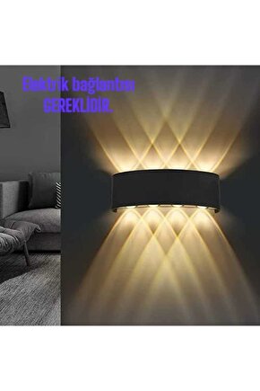 15 Watt, Amber Işık Ledli, Çok Kaliteli İç ve Dış Mekan Aydınlatma Armatürü, Led Bahçe Duvar Apliği