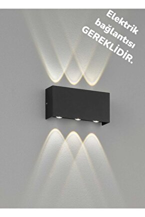 Elektrikle Çalışır, 12 Watt 3000 Kelvin Ledli, İç ve Dış Mekan Aplik, Yüksek Işık Güçlü Led Aplik