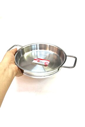 Paslanmaz Çelik Yapıştırmaz Kalın Taban Dik Yumurta Sahanı 18 Cm