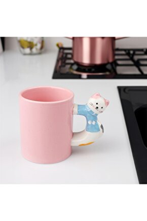 Kosova Kedi Figürlü Seramik Kupa – Sevimli Tasarım, Keyifli İçimler