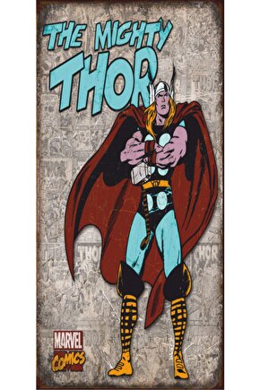Thor Marvel Retro Vintage Ahşap Poster 2030016
