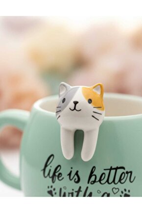 Kedi Figürlü Mug Kupa 420 ml – Yazılı Seramik Kupa – Sevimli Cat Mug – Hediye Kupa Bardak