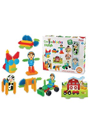 Kaktüs Blok Çiftlik (75 Parça) - Oyuncak Oyuncaklar - Oyuncakları - Blok Setleri - Kaktüs Oyuncak