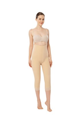 Ref 221 Fermuarlı Göğüs Altı - Diz Altı  Sırt Destekli Liposuction Korse