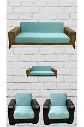 3+2+1+1 İtalyan Süet Kolsuz Koltuk Örtüsü ( RENK)