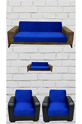 3+2+1+1 İtalyan Süet Kolsuz Koltuk Örtüsü ( RENK)